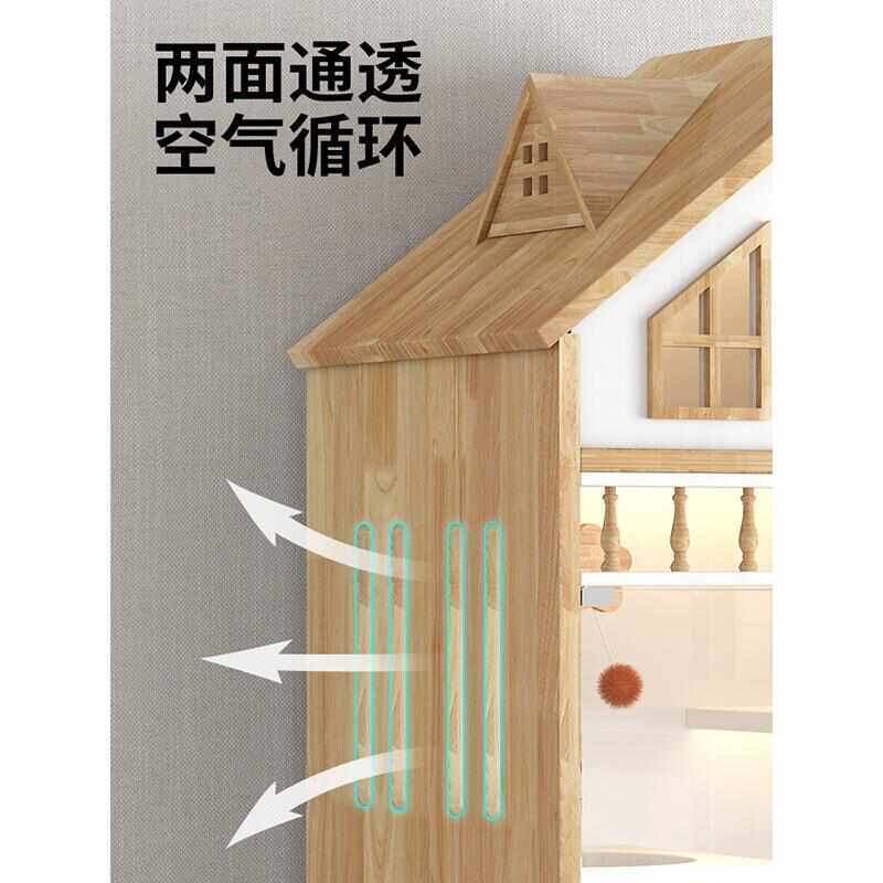 别墅猫砂盆专用实木特大号防水超大号豪华猫笼子猫舍室内木质猫窝
