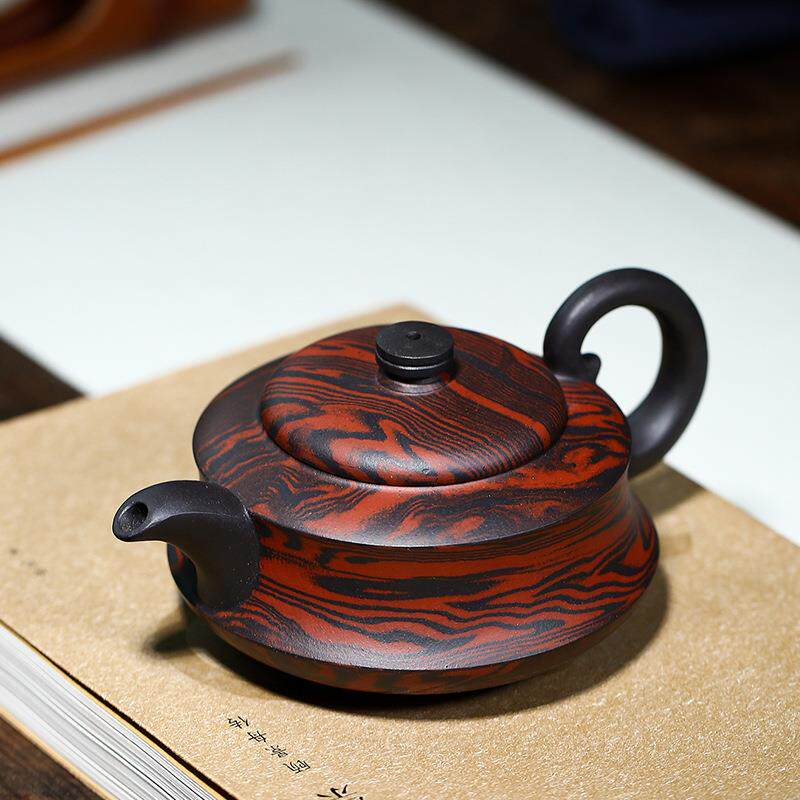 厂家供应创意款紫砂壶 全手工飞鸿茶壶壶身绞泥家用茶具