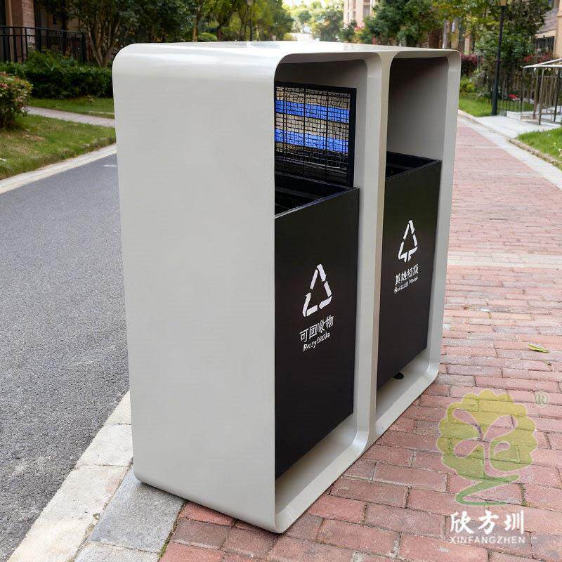 智慧户外市政街道太阳能灭蚊灯不锈钢分类垃圾桶果皮箱厂定制