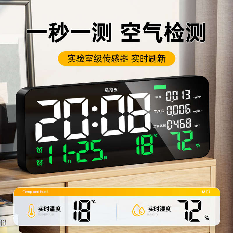 室内温湿度计家用温度计高精度甲醛空气质量检测仪二氧化碳监测器