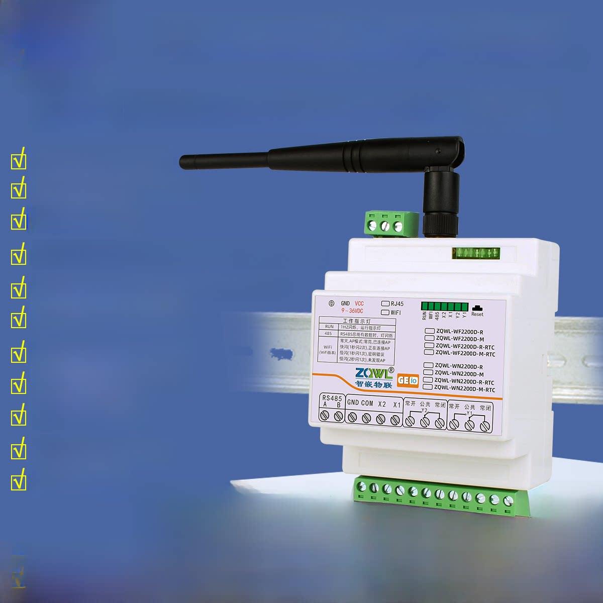 wifi网口网络继电器控制板开关量输出入modbus远程io模块rs485tcp