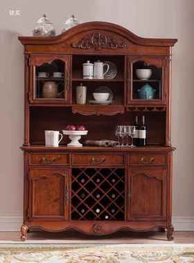 欧式柜实木餐边储柜物餐VRI厅边茶水柜美式客厅酒柜靠墙置物收纳