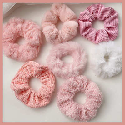 1/7 Pcs/Set Women Hair Scrunchies Velvet Solid Color Hair
