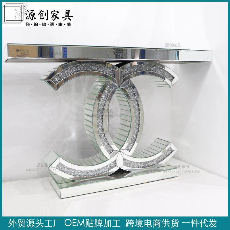 镜面玄关台玄关新潮流进门玄关柜客厅走廊置物玄关台现代简约收纳
