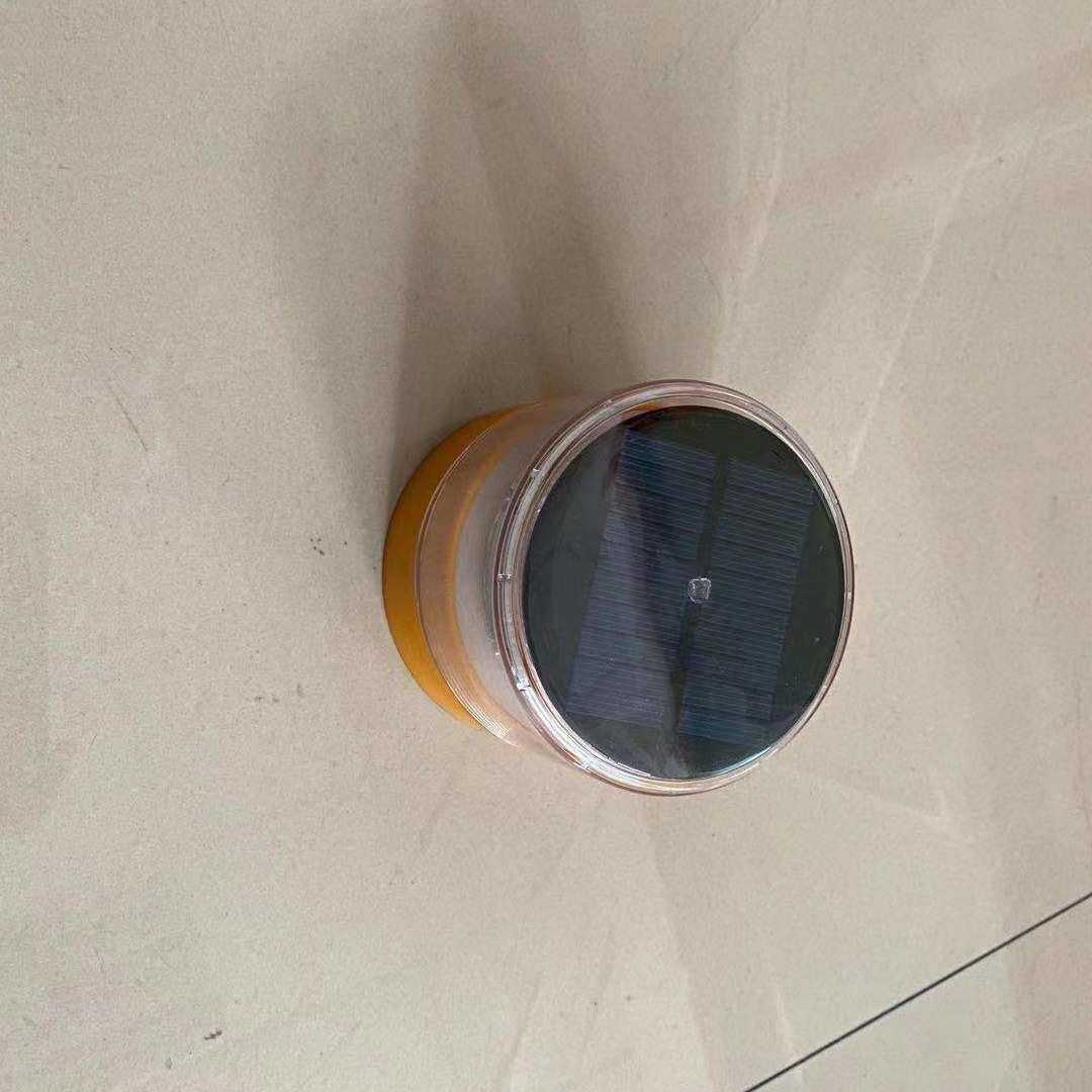 立柱帽柱安能灯 道口柱警示灯led红蓝钢管太阳能太阳能圆形旋转