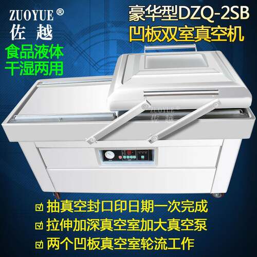 DZQ400-2S凹板双室真空机液体抽真空封口机双室食品真空包装机