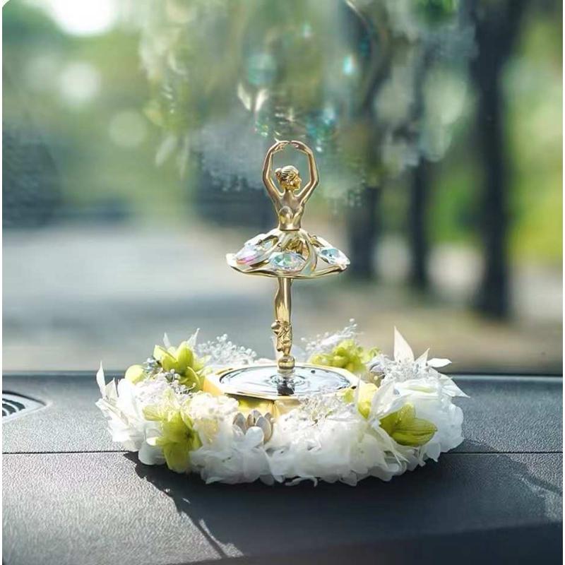 车载光芭蕾灵香薰博法兰之少女摆件太阳能旋转flambo2024 新款舞