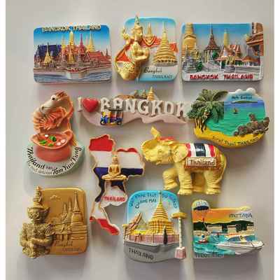 泰国冰箱贴旅游纪念品曼谷玉佛寺清迈芭提雅普吉岛苏梅岛立体浮雕