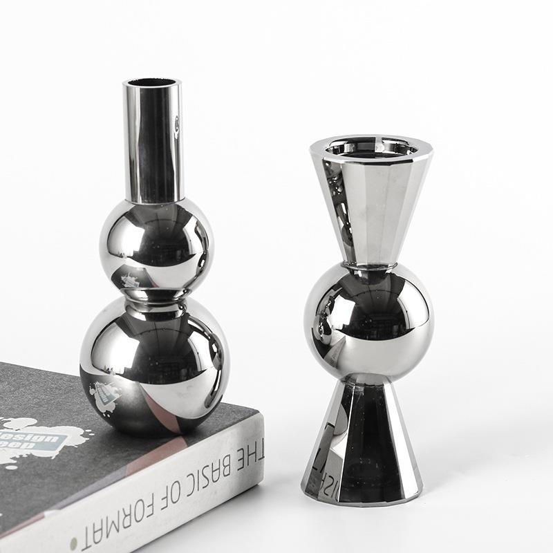 轻奢创意水晶几何葫芦工艺品摆件样板房售楼处酒店展厅花器装饰品