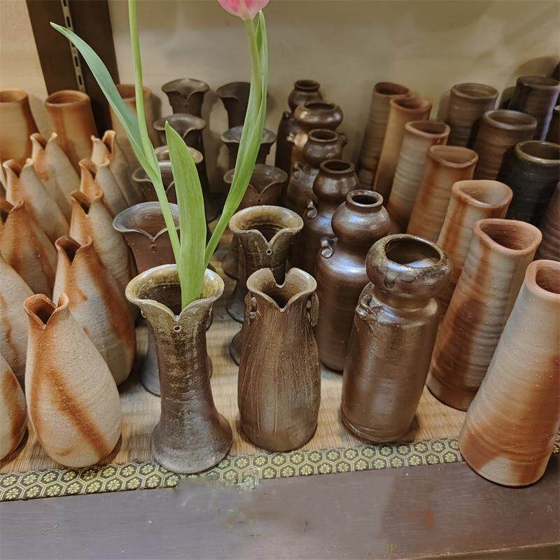 日本回流备前烧丸窑山作柴烧窑变泡粗陶碗茶碗抹茶茶道KOK碗用具