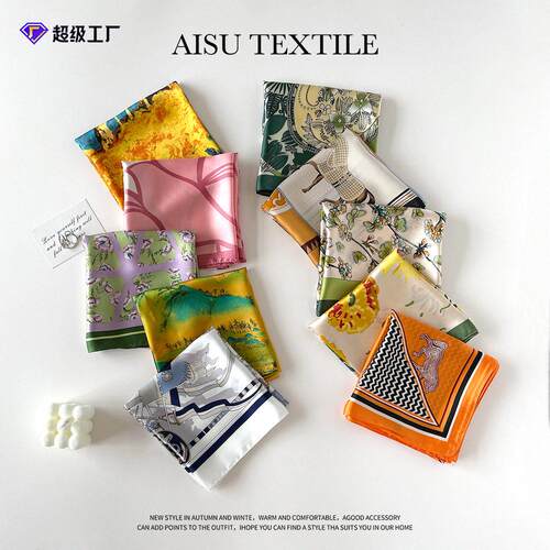 Silk scarves imitate silk square scarves which丝巾彷真丝方巾
