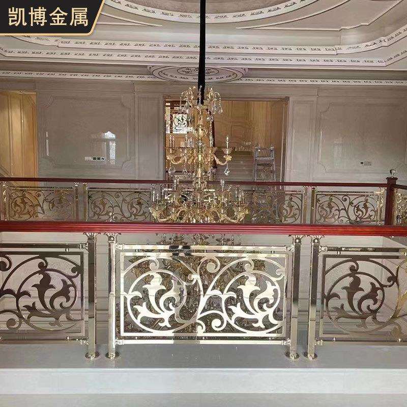 家用式别墅旋转楼梯扶手 铝雕花楼梯花板护 铝铜栏围栏栏杆