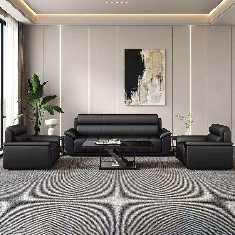 办公室沙发收纳茶几茶台一体式商务会议休息区沙发接待室真皮沙发