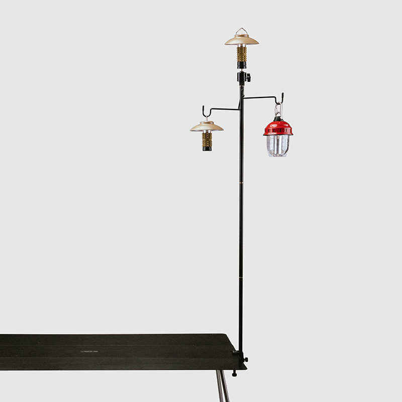 工厂定制户外露营铝合金折叠灯架轻量便携照明化灯杆含云台手机夹