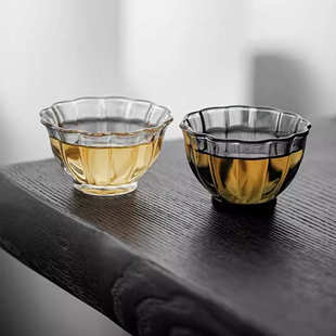 品茗杯茶盏闻香杯批发功夫锤纹玻璃杯 简约透明玻璃茶杯主人杯日式