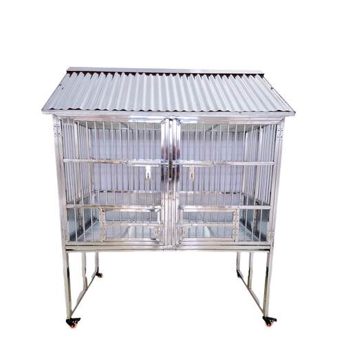 不锈钢狗笼子室外屋顶可冲水漏斗笼加厚加粗加大方管大型犬中型犬