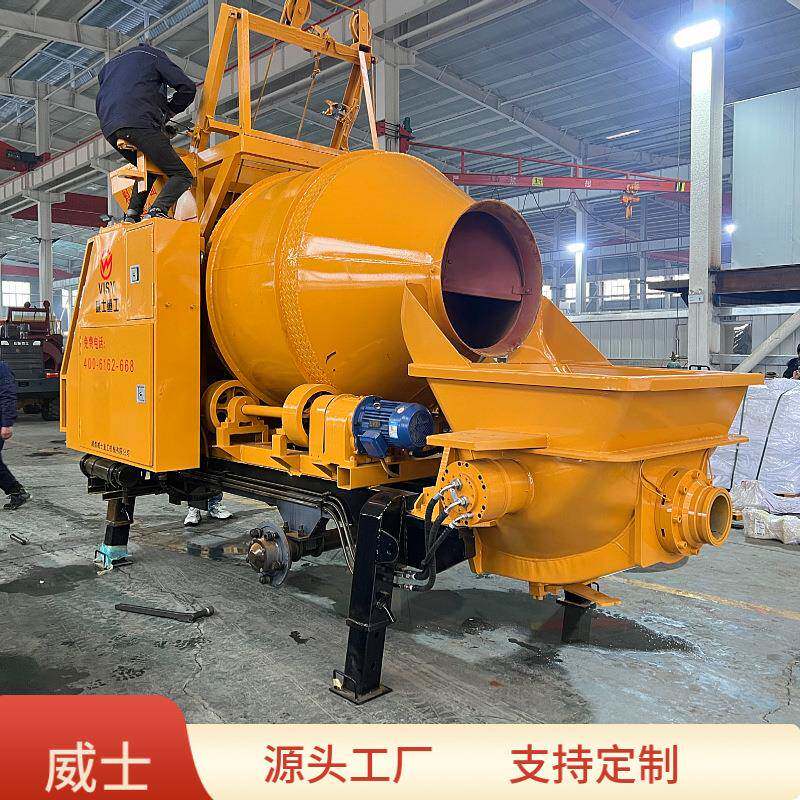 混凝土搅拌一体拖泵混凝土输送泵地泵拖式搅拌泵厂家