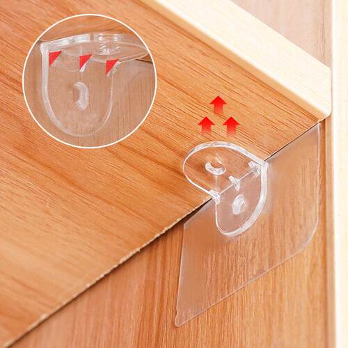 No-drill wardrobe shelf dividers with strong adhesive layer,
