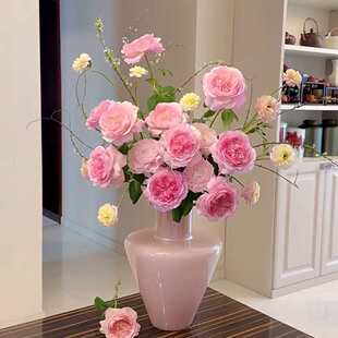 北欧中古花瓶高级感玻璃花瓶摆件客餐厅卧室花瓶插花高级感装饰品