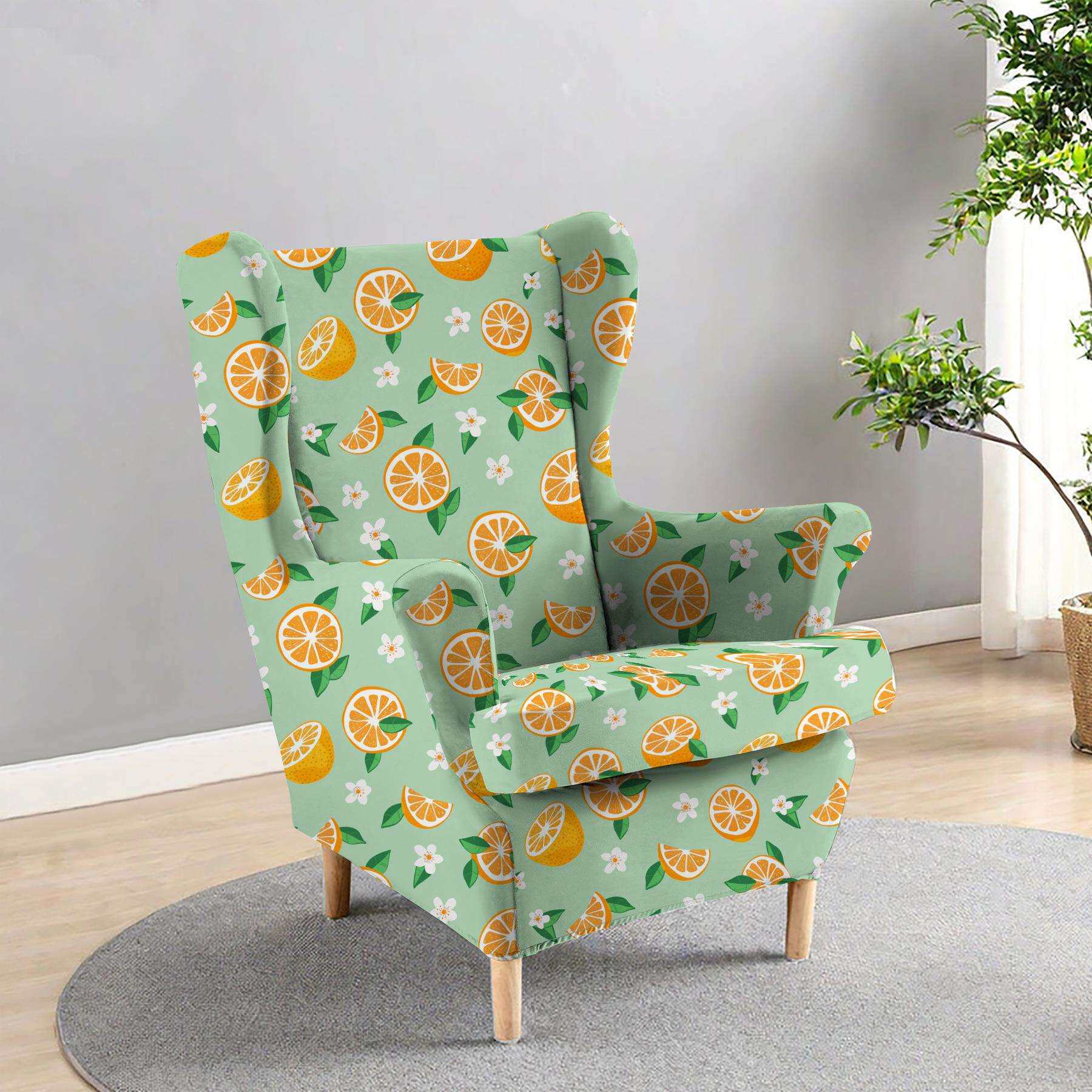 沙发罩单人位 椅套弹力翼背 防尘罩现代圣诞 田园风老虎凳椅子套2