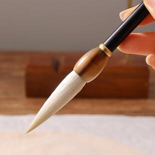 细光锋纯羊毫毛笔长峰白云软笔隶书篆书中楷书法老师用笔国画山水