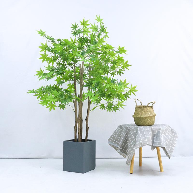 仿真树红叶枫假红枫树物造景植枫装FZFS饰盆栽客厅落地摆件仿真绿