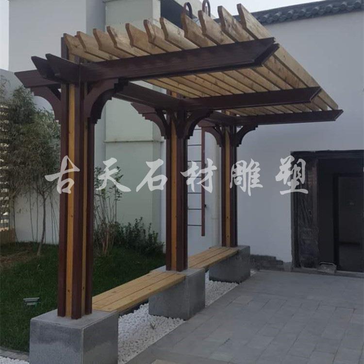 防腐院木萄架走廊架子室外BVM简葡易爬藤架户外庭凉亭碳化木花架