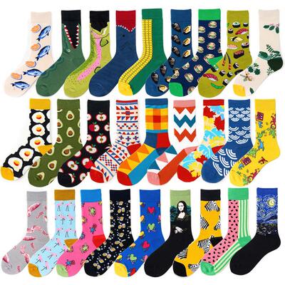 Novelty Happy Funny Men Graphic Socks Wholesale Combed Cotto