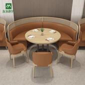 主题厅靠墙卡YOUMU 23餐座桌沙发茶餐厅火锅店日料店商用实啡木编