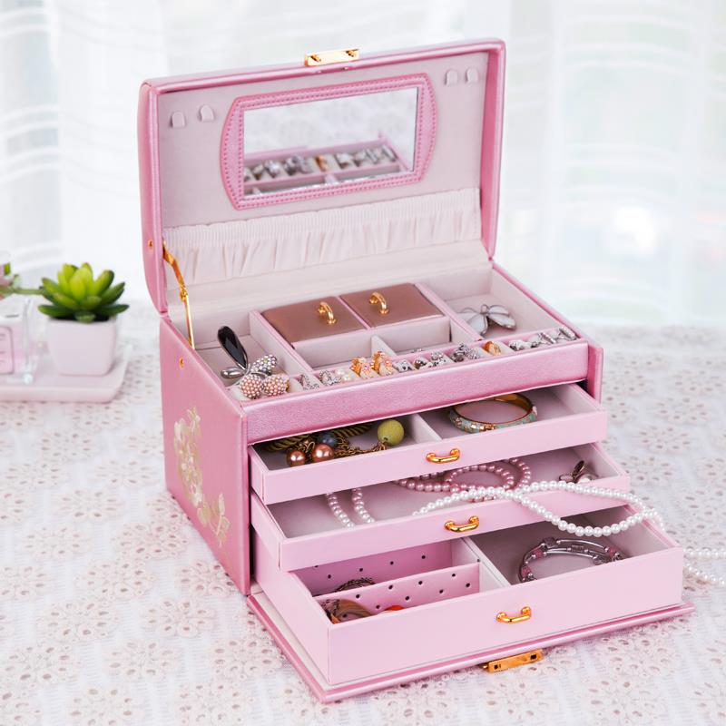 正品公主欧式首饰盒礼珠宝盒婚庆饰品盒手饰品纳盒箱送物收木盒指