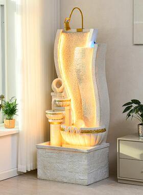 欧式流水喷泉招财摆件循环水客厅公司会所装饰品大型落地室内景观