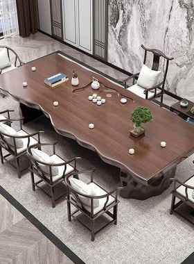 大板茶代桌实木室泡茶台现简约UIB家用公茶台办公茶办桌椅桌面