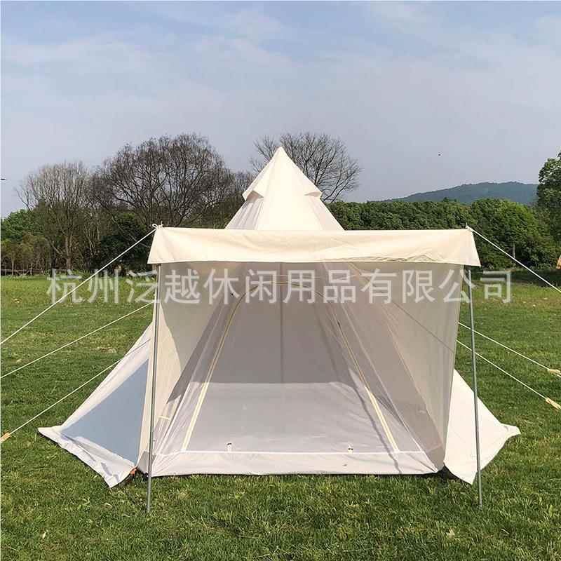 定制营帐篷户外野营网红双层含TP001纱金字露塔网篷印第安顶帐篷