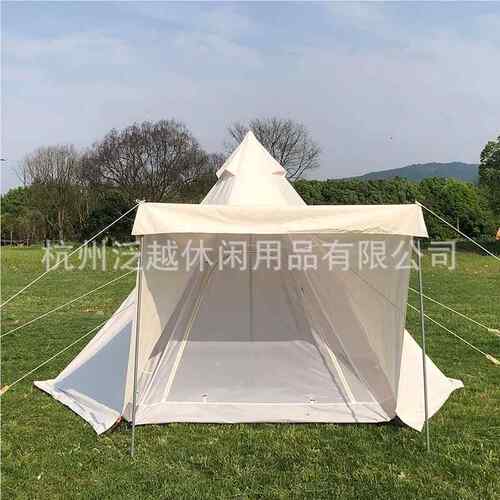 定TP001制露帐篷外野营网红双层含营网纱金塔顶字篷印第安帐篷户