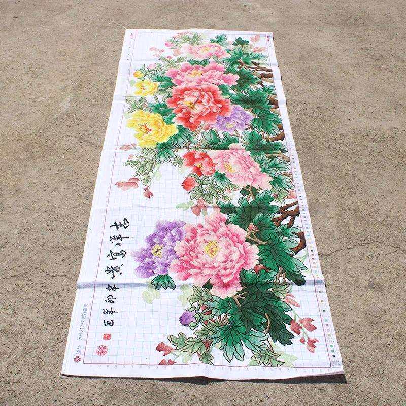 绣好的纯手工十字绣成品富贵吉祥花开富贵牡丹客厅挂画不带框