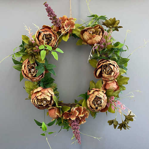 花饰门40cm圣诞门楣仿真花环花环