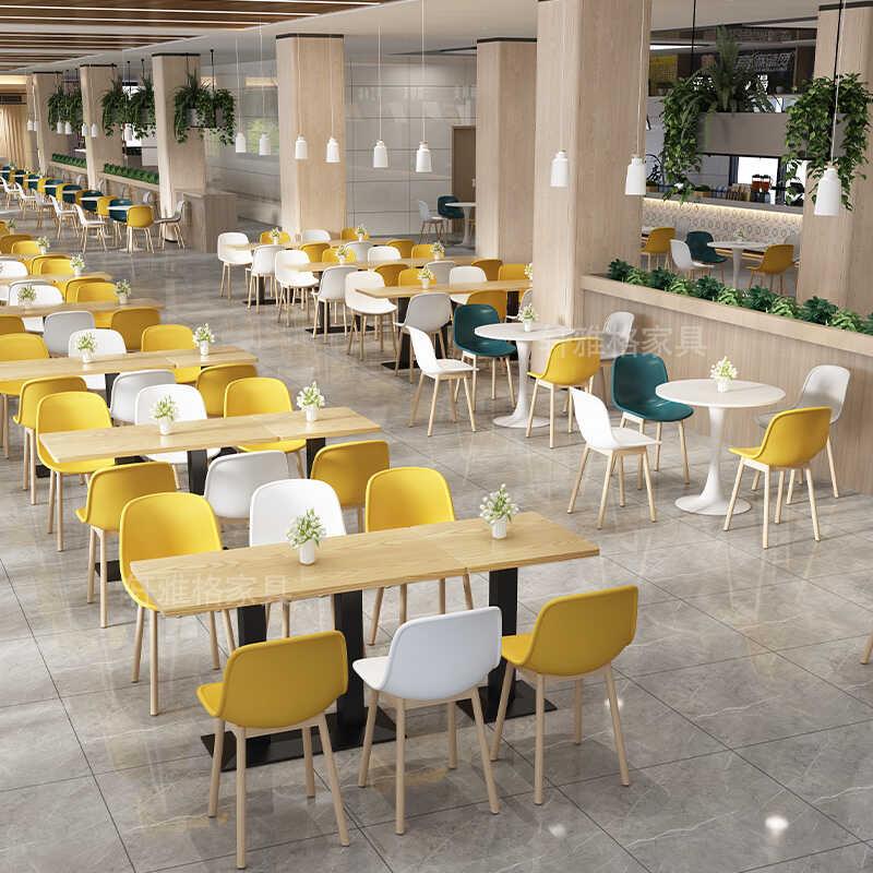公司食堂桌椅学校单位职工餐厅桌子快餐店美食城饭堂商用桌椅组合