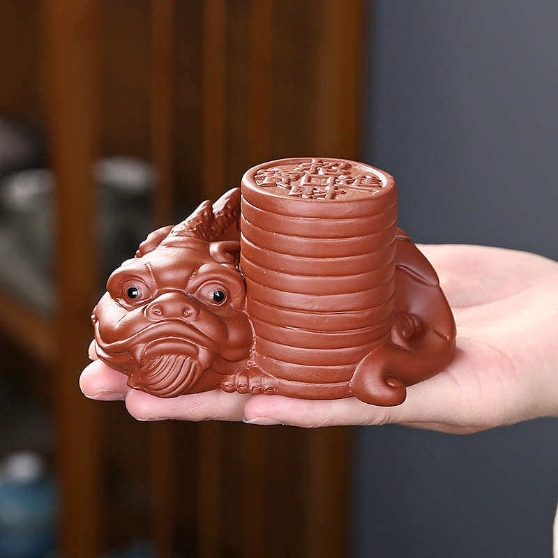 貔貅紫砂盖置茶托盖碗盖子紫砂壶盖专用托架家用茶具配件茶宠摆件