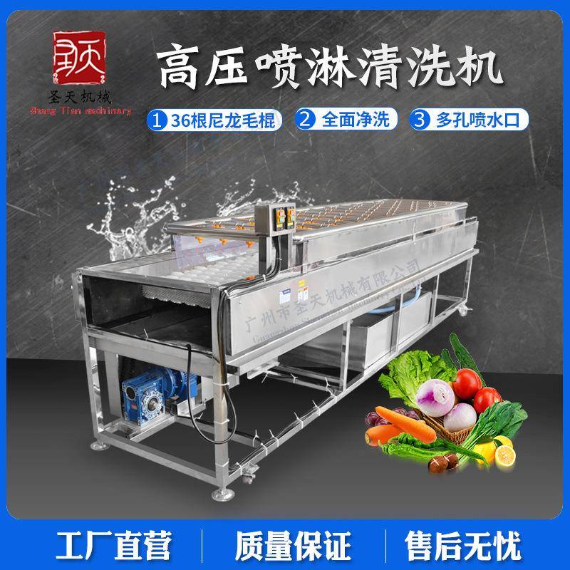 高压喷淋清洗机全自动水果蔬菜去农残药清洗设备商用喷淋洗菜机