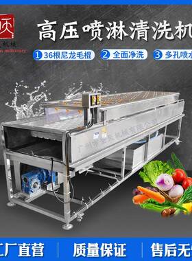 高压喷淋清洗机全自动水果蔬菜去农残药清洗设备商用喷淋洗菜机