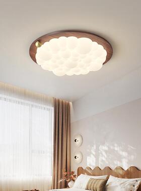 中古风11297室复灯现代简约儿童房吸顶法灯式古泡泡灯感实卧木led