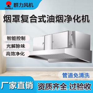 商用油烟机净化一体机饭店餐饮厨房不锈钢油烟净化排烟罩工厂直销