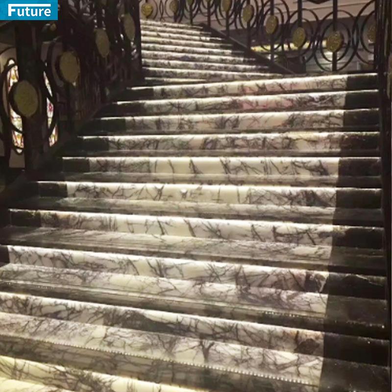 香雪梅天然大理石防滑梯级别墅楼梯酒店KTV旋转台阶楼梯踏步