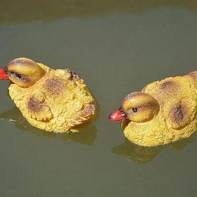 Duck Statue Outdoor Floating Pond Sculpture Set Of 2 Resin