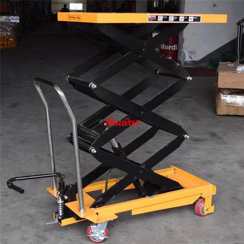 szhoul压a好r拉PS500手动PTS500-2平台车液平台T脚踏式升降手推车