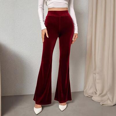High waisted women's micro flared pants look slim for women