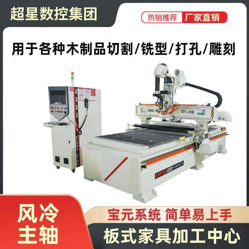 木工门板开料机大型全自动板式家具12把直排换刀加工中心雕刻机