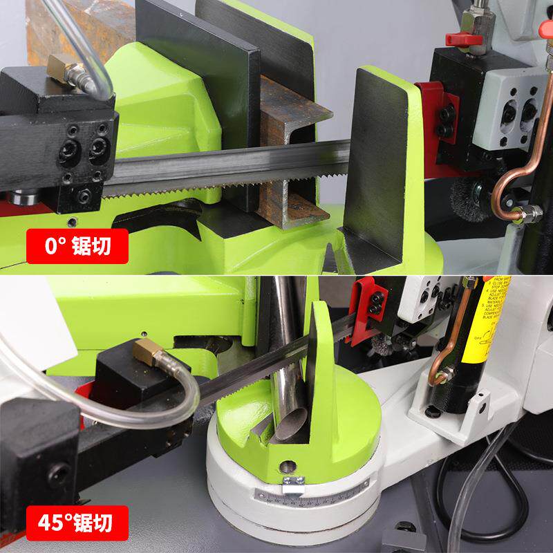金属切型割机钢材细木型工微切带锯机多功能小锯床切管机转角HX-1