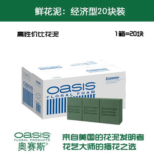 奥赛斯?花泥 oasis单箱经济型20块装花泥 插花湿花泥鲜花泥 原奥