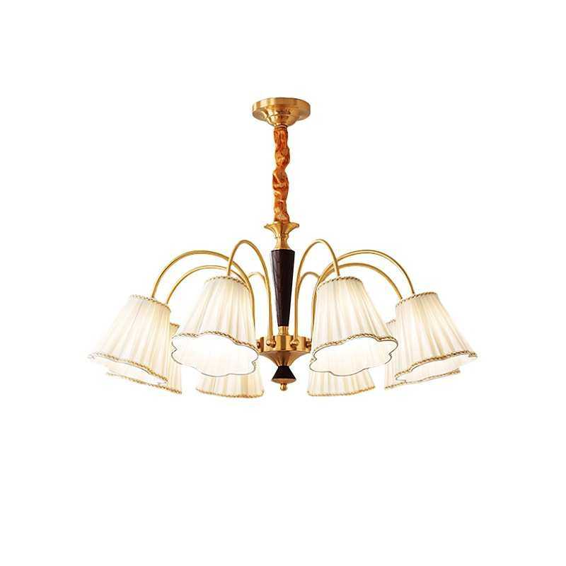 法式全铜中古美式花朵布艺复古风餐厅灯具民宿卧室胡桃木客厅吊灯,家装灯饰光源,客厅吊灯,淘宝优惠券,粉丝福利购,淘宝优惠卷